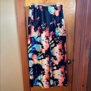 Colorful Maxi A-line Wide Leg Pants